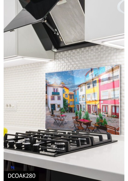 Cam Ocak Arkası Koruyucu | Renkli Sokak