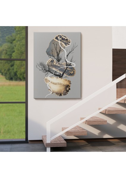 Geometrik Formda Soyut Desenler Dekoratif Kanvas Tablo-5181 fırsatları