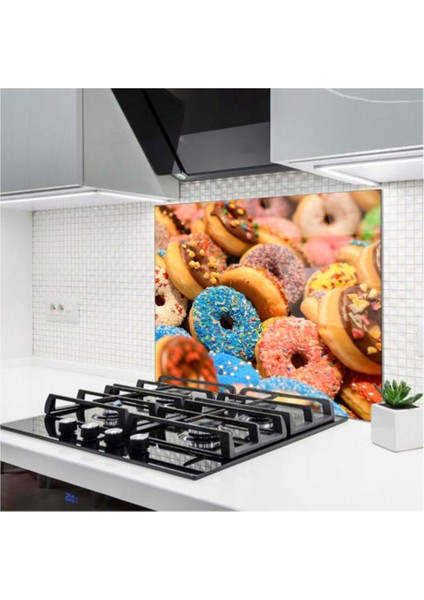 Cam Ocak Arkası Koruyucu | Donut Desen Model