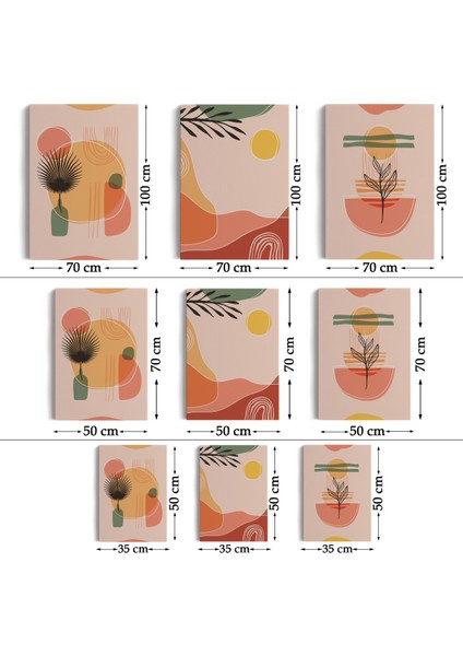 3'lü Tablo Modern Minimal Tasarım Koleksiyon Dekoratif Şık ve Modern Duvar Tablo Seti-Bg-32