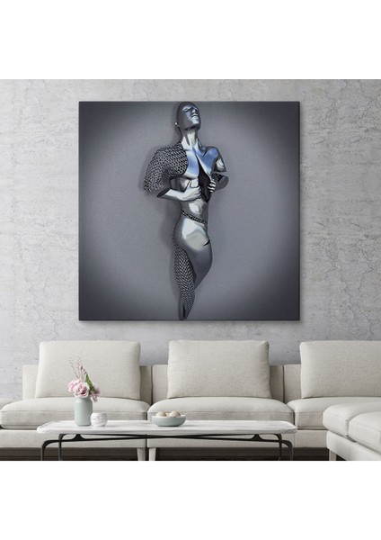 Metalik Efektli Modern Kanvas Tablo, Romantik Beden, 3D Efektli Aşk Sanatı-5364