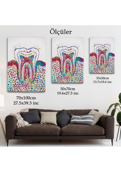 Renkli Diş, Diş Hekimi Duvar Tablosu-6300 indirimleri