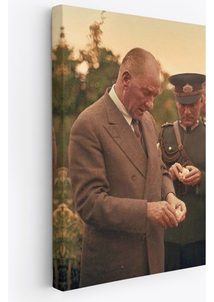 Atatürk Portre Tablosu Mustafa Kemal Atatürk Dikdörtgen Dekoratif Kanvas Tablo-FN-137