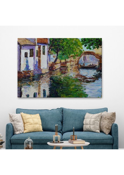 Yağlıboya Kanal Manzarası Dekoratif Kanvas Duvar Tablosu-3765