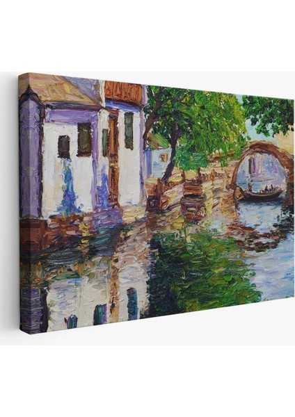 Yağlıboya Kanal Manzarası Dekoratif Kanvas Duvar Tablosu-3765 fiyatları