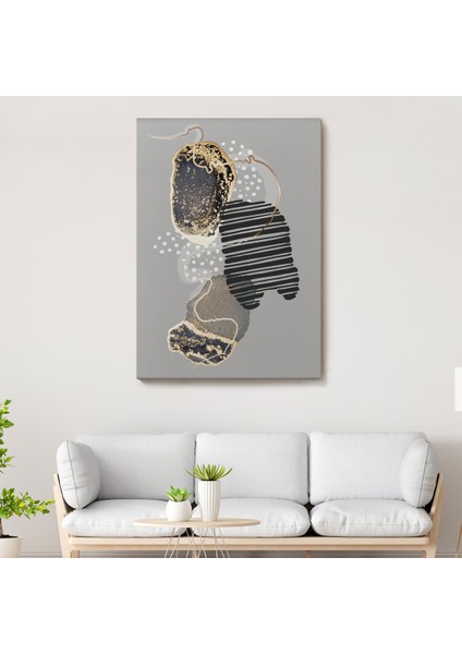 Geometrik Formda Soyut Desenler Dekoratif Kanvas Tablo-5182
