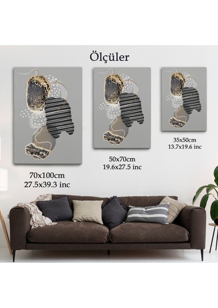 Geometrik Formda Soyut Desenler Dekoratif Kanvas Tablo-5182 indirimleri