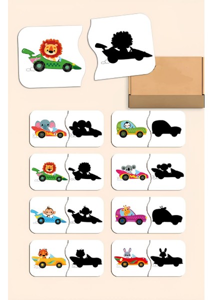 Eşleştirme Oyunu Ahşap Iki Parçalı Bebek Puzzle ve Okul Öncesi Puzzle Eğitici Oyuncak