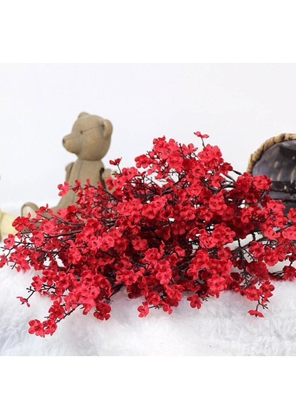 Kırmızı Kiraz Çiçekleri Yapay Çiçekler Bebeğin Nefesi Gypsophila Sahte Çiçekler Dıy Düğün Dekorasyon Ev Buket Sahte Çiçekler Şube (Yurt Dışından)