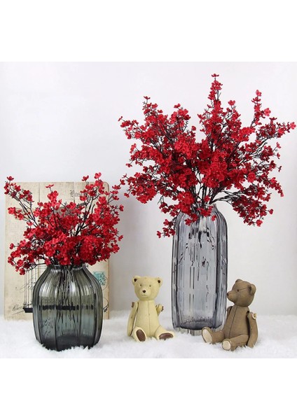 Kırmızı Kiraz Çiçekleri Yapay Çiçekler Bebeğin Nefesi Gypsophila Sahte Çiçekler Dıy Düğün Dekorasyon Ev Buket Sahte Çiçekler Şube (Yurt Dışından) fırsatları