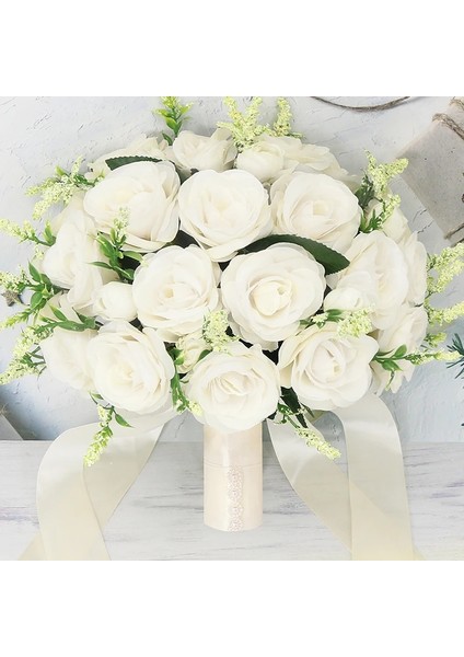 El Çiçeği B Gelin Nedime Düğün Buketi Ipek Kurdele Güller Yapay Çiçek Tutma Gelin Mariage Buketi Düğün Aksesuarları Şekerleri (Yurt Dışından) fiyatları