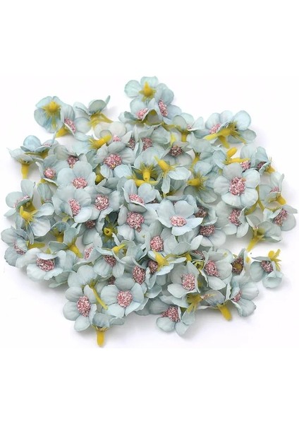 Açık Mavi 50 Adet Çok Renkli Papatya Çiçek Kafa Mini Ipek Yapay Çiçek Düğün Nişan Parti Ev Dekor Için Dıy Çelenk Headdress (Yurt Dışından)