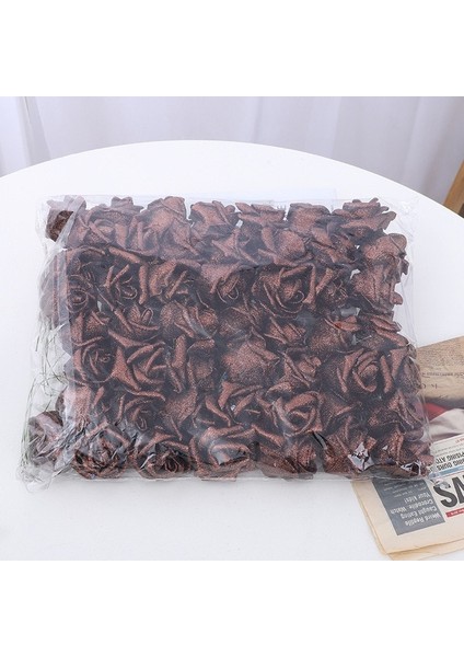 Çikolata 5 Adet 6 cm 20/10/5 Adet Yeni Glitter Köpük Gül Yapay Çiçek Düğün Gelin Buketi Dekorasyon Ev Dekoratif Sahte Çiçek Buketi (Yurt Dışından)