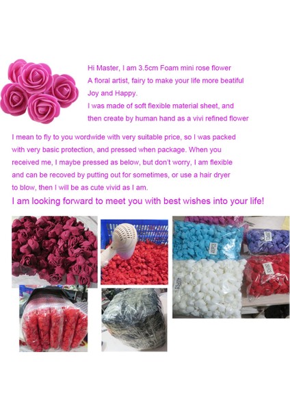Redwhiteblue 300 Adet 300/2500 Adet Pe Gül Kafaları 3.5 cm Köpük Yapay Çiçek Dıy Güller Ayı Köpek Çocuk Odası Olarak Ulusal Doğum Günü Partisi Dekorasyon ve Hediyeler (Yurt Dışından) indirimleri