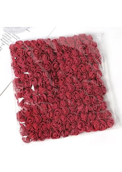 Bordo 144 Adet Köpük Yapay Çiçek Çok Renkli Düğün Ev Dekor Scrapbooking Yapay Çiçek Zanaat Çelenk Aksesuarla Küçük Güller (Yurt Dışından)