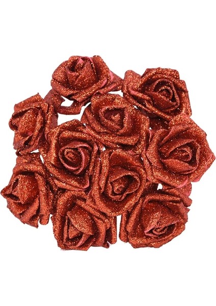 Kırmızı 5 Adet 6 cm 20/10/5 Adet Yeni Glitter Köpük Gül Yapay Çiçek Düğün Gelin Buketi Dekorasyon Ev Dekoratif Sahte Çiçek Buketi (Yurt Dışından)