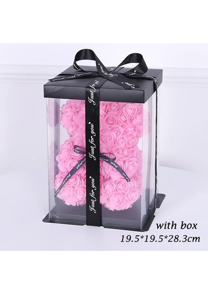 Pembe Ayı 1 Kutu 25 cm Teddy Rose Ayı Kutusu Yapay Pe Çiçek Sevgililer Günü Kız Arkadaşı Kadın Anneler Günü Hediyesi Düğün Brithday Partisi (Yurt Dışından)