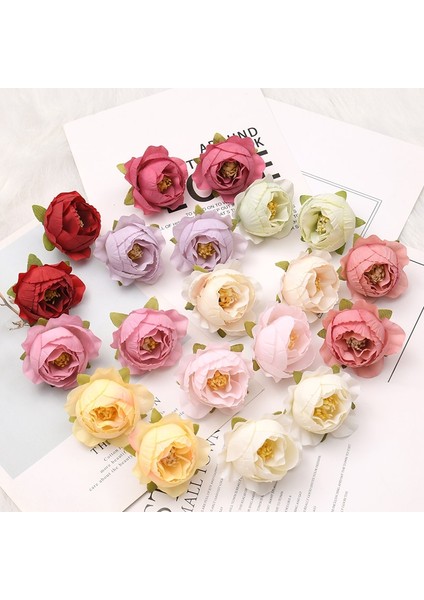 Açık Mor 50 Adet 50 Adet 3 cm Gül Tomurcukları Yapay Ipek Çiçek Başları Düğün Dekorasyon Dıy Doğum Günü Partisi Çelenk Scrapbooking Craft Sahte Çiçekler (Yurt Dışından)