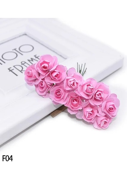 F04 144 Adet 72-144 Adet 2 cm Mini Gül Çiçek Kağıt Yapay Çiçekler Kafa Düğün Buket Scrapbooking Hediye Kutusu Gül Çelenk Parti Süslemeleri (Yurt Dışından)