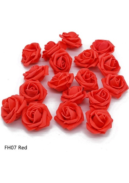 F07 Kırmızı 50 Adet 50 Adet 4 cm Sahte Pe Köpük Gül Çiçek Kafa Yapay Çiçek Düğün Doğum Günü Partisi Ev Dekorasyon Için Dıy Çelenk Çelenk Zanaat (Yurt Dışından)