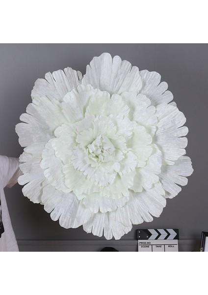 Sütlü Beyaz 80 cm Çoklu Boyutları Düğün Çiçek Büyük Ipek Yapay Çiçek Şakayık Kafası Diy Çiçek Arka Plan Duvar Dekorasyonu (Yurt Dışından)