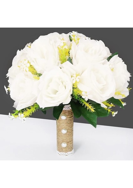 Buket 3 Düğün Buket Gelin Nedime Düğün Aksesuarları Ipek Kurdele Yapay Güller Çiçek Tutan Gelin Mariage Buket Şekerleri (Yurt Dışından)