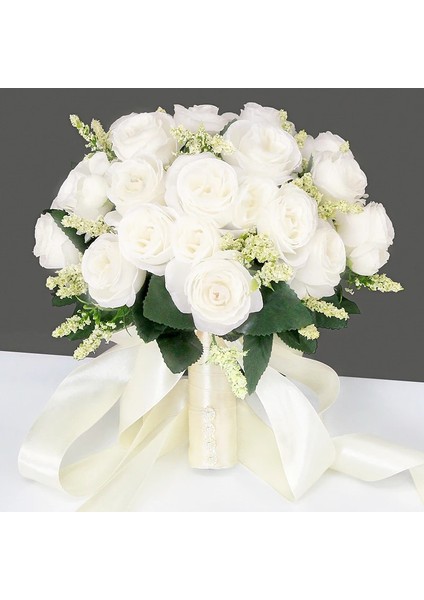Buket 3 Düğün Buket Gelin Nedime Düğün Aksesuarları Ipek Kurdele Yapay Güller Çiçek Tutan Gelin Mariage Buket Şekerleri (Yurt Dışından)