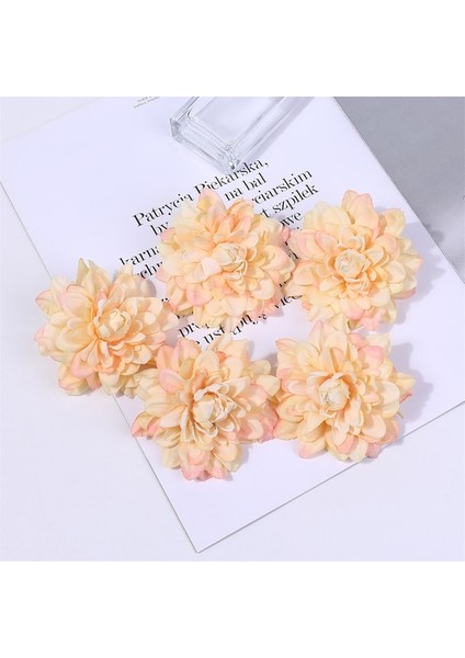 Turuncu 5 Adet 5 Adet Dahlia Yapay Ipek Çiçekler Düğün Ev Dekorasyon Için Kafaları Dıy Çelenk Hediye Kutusu Scrapbooking Craft Sahte Çiçek Kafa (Yurt Dışından)