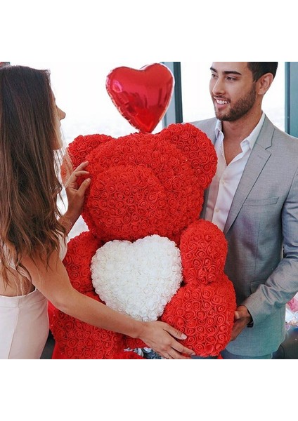 Açık Yeşil 40 cm 25/40 cm Gül Ayı Kalp Yapay Çiçek Gül Teddy Bear Kadınlar Için Sevgililer Günü Düğün Doğum Günü Noel Hediyesi Dropshipping (Yurt Dışından)
