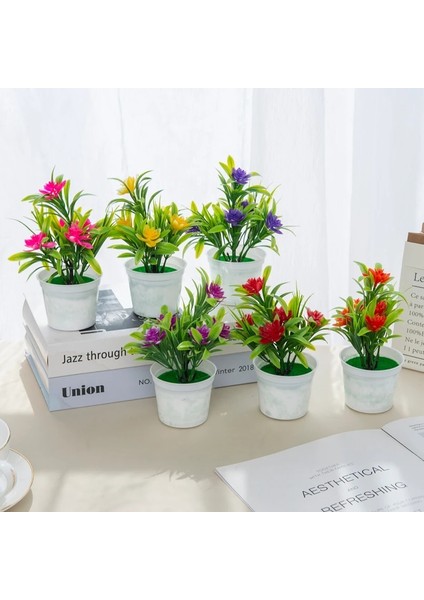 Mor Yapay Çiçekler Bonsai Vazo Ev Dekor Için Mini Saksı Noel Düğün Dekoratif Süs Saksı Banyo Pencere (Yurt Dışından) fiyatları