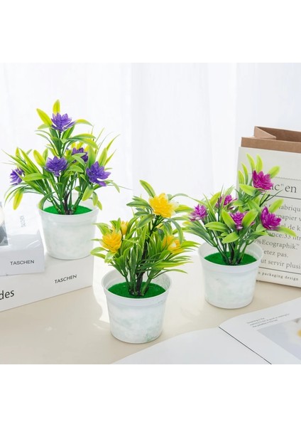 Mor Yapay Çiçekler Bonsai Vazo Ev Dekor Için Mini Saksı Noel Düğün Dekoratif Süs Saksı Banyo Pencere (Yurt Dışından) modelleri