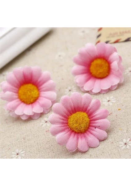 4 cm Pembe 10 Adet/grup Ipek Yapay Çiçekler Papatya Sahte Çiçekler Yaz Plaj Fotoğrafçılığı El Yapımı Dıy Düğün Ev Dekorasyon Aksesuarları (Yurt Dışından)