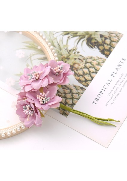 Beyaz 1 Demet-6pcs 6 Adet/1 Demet Mini Gül Buketi Yapay Ipek Çiçekler Düğün Dekorasyon Için Dıy Scrapbooking Çelenk Hediye Zanaat Sahte Çiçek (Yurt Dışından)