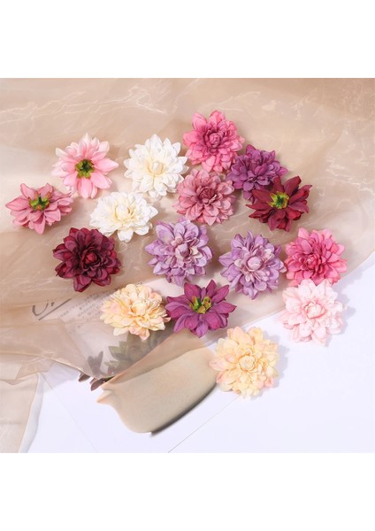 Turuncu 5 Adet 5 Adet Dahlia Yapay Ipek Çiçekler Düğün Ev Dekorasyon Için Kafaları Dıy Çelenk Hediye Kutusu Scrapbooking Craft Sahte Çiçek Kafa (Yurt Dışından)