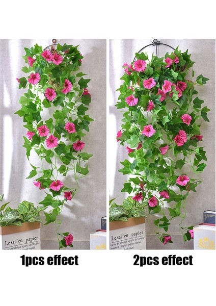 Morning Zafer Gül Yeni Yapay Asılı Asma Sahte Morning Glory Bahçe Asılı Düğün Kış Yasemin 100CM Kapalı Ipek Çiçekler (Yurt Dışından)