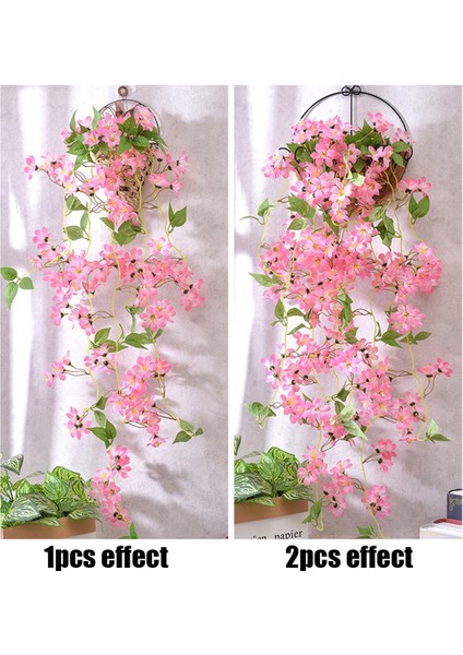 Morning Zafer Gül Yeni Yapay Asılı Asma Sahte Morning Glory Bahçe Asılı Düğün Kış Yasemin 100CM Kapalı Ipek Çiçekler (Yurt Dışından) indirimleri