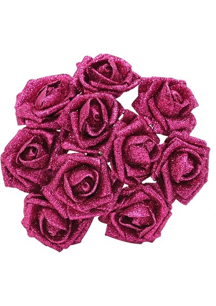 Gül Kırmızı 10 Adet 6 cm 20/10/5 Adet Yeni Glitter Köpük Gül Yapay Çiçek Düğün Gelin Buketi Dekorasyon Ev Dekoratif Sahte Çiçek Buketi (Yurt Dışından)