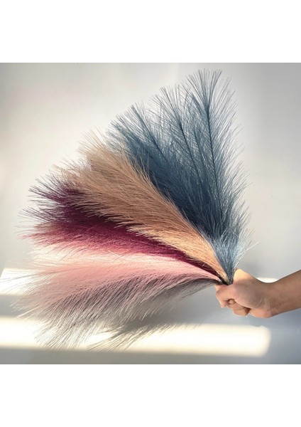 Mavi 42 cm 10 Adet 10/20 Adet Yapay Pampas Çim, Kabarık Sahte Pampas Çim Dekor Vazo Için Sahte Çiçekler Boho Parti Dekor, Iç Dekorasyon (Yurt Dışından) indirimleri