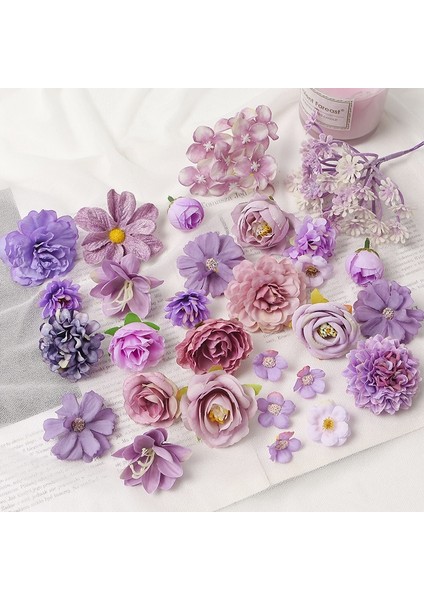 Stil 5 Toplu Yapay Çiçekler Kafa Düğün Ev Dekor Için Dıy Mor Çiçekler Dekorasyon Doğum Günü Partisi Noel Sonbahar Dekorasyon (Yurt Dışından) indirimleri