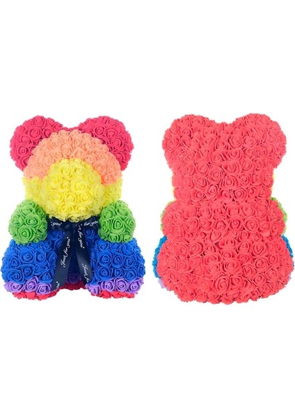 Gökkuşağı Dropshipping 40 cm Teddy Bear Gül Yapay Çiçekler Pe Gül Ayı Kadınlar Için Sevgililer Düğün Noel Hediye Kutusu Ev Dekor (Yurt Dışından)