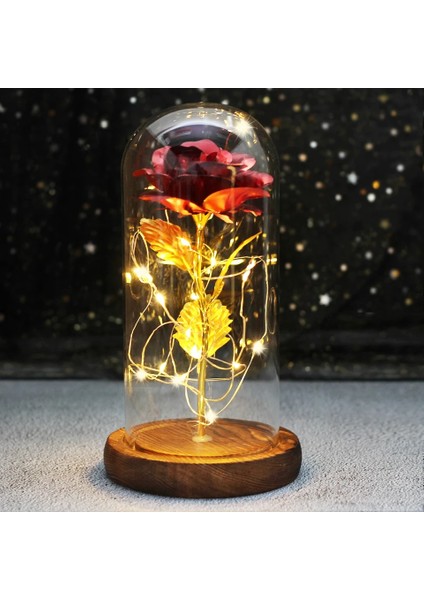 Siyah Taban Parlak Galaxy Gül Çiçeği 24K Folyo Kaplama Altın Gül Yaratıcı Altın Gökkuşağı Güzellik ve Canavar Gül Sevgililer Günü Hediyesi Düğün Dekoru (Yurt Dışından) modelleri