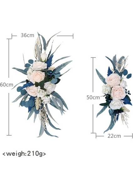 Mori Mavi Büyük 2 Adet Yapay Çiçek Swag Çiçek Swag Çelenk Düğün Kemer Çiçek Kiti Işareti Için Rustik Yapay Çiçek Swag Arch Dekor (Yurt Dışından)