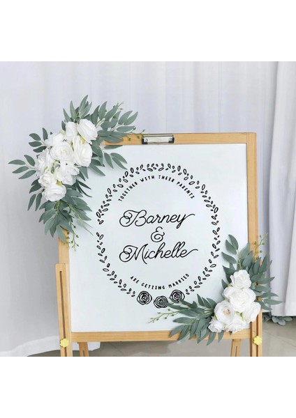 Mori Mavi Büyük 2 Adet Yapay Çiçek Swag Çiçek Swag Çelenk Düğün Kemer Çiçek Kiti Işareti Için Rustik Yapay Çiçek Swag Arch Dekor (Yurt Dışından) modelleri