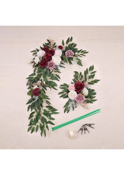 Mori Mavi Büyük 2 Adet Yapay Çiçek Swag Çiçek Swag Çelenk Düğün Kemer Çiçek Kiti Işareti Için Rustik Yapay Çiçek Swag Arch Dekor (Yurt Dışından) fırsatları