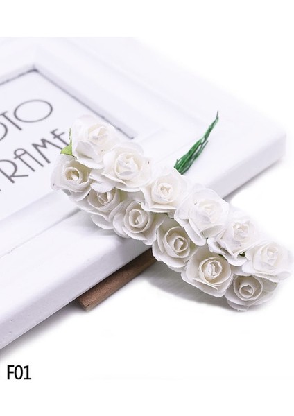F01 72 Adet 72-144 Adet 2 cm Mini Gül Çiçek Kağıt Yapay Çiçekler Kafa Düğün Buket Scrapbooking Hediye Kutusu Gül Çelenk Parti Süslemeleri (Yurt Dışından)