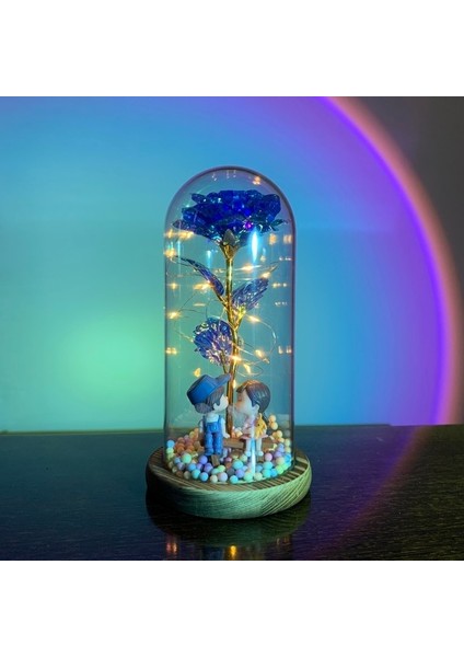 055 2020 LED Büyülü Galaxy Gül Ebedi 24K Altın Folyo Çiçek Peri Dize Işıkları ile Dome Noel Sevgililer Günü Hediyesi Için (Yurt Dışından)