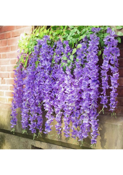 Koyu Pembe 1 Adet Wisteria Yapay Çiçekler Asma Çelenk Düğün Kemer Dekorasyon Yaprak Rattan Firar Ipek Çiçek Sarmaşık Duvar Dekor Bitkiler (Yurt Dışından) fiyatları