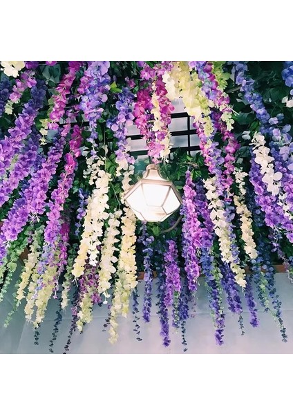 Koyu Pembe 1 Adet Wisteria Yapay Çiçekler Asma Çelenk Düğün Kemer Dekorasyon Yaprak Rattan Firar Ipek Çiçek Sarmaşık Duvar Dekor Bitkiler (Yurt Dışından) fırsatları