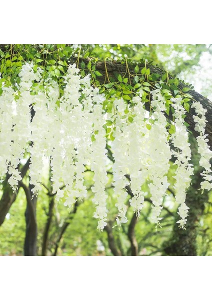 Koyu Pembe 1 Adet Wisteria Yapay Çiçekler Asma Çelenk Düğün Kemer Dekorasyon Yaprak Rattan Firar Ipek Çiçek Sarmaşık Duvar Dekor Bitkiler (Yurt Dışından) indirimleri