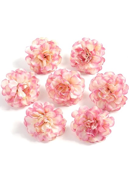 Pembe 20 Adet Gül Yapay Çiçekler Kafaları 4.5cm Sahte Çiçekler Düğün Parti Dekorasyon Için Ev Dekor Dıy Zanaat Çelenk Kek Hediyeler Aksesuarları (Yurt Dışından)